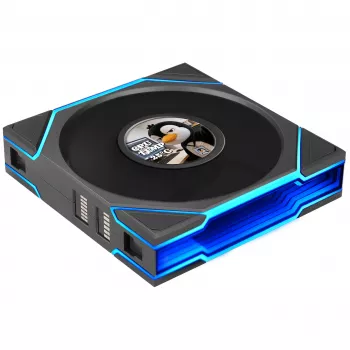 Lian Li UNI FAN TL LCD FLEX Wireless 120mm Reverse Blade ARGB PWM Fan with LCD Display - Black