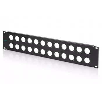 DIGITUS 2U maska za stalak za 24 D-Sub modula, 19 inch, crna