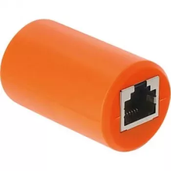 Delock RJ45 spojnica utičnica na utičnicu Cat.6A oklopljena sa zaštitom od prenapona, narančasta