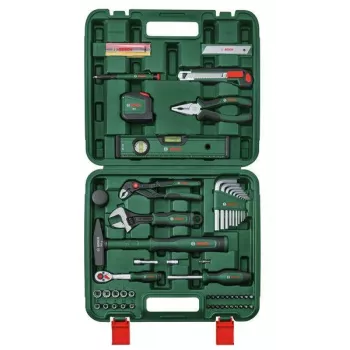 Bosch 73-dijelni set alata za kućanstvo u zelenom kovčegu od tvrde ljuske
