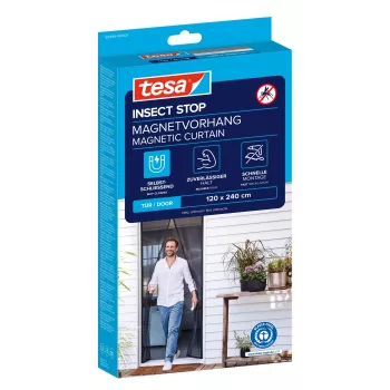 tesa Insect Stop magnetska mreža za vrata protiv insekata, antracit, 1,2 x 2,4 m