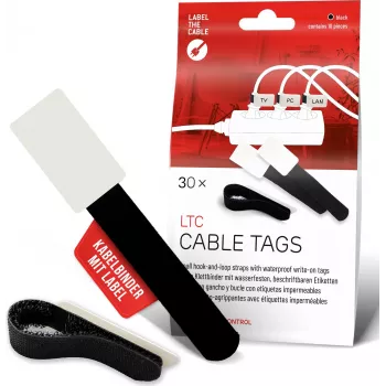 LABEL THE CABLE LTC 2610-30 višekratne čičak vezice za kabele s poljem za označavanje, crne, 30 komada