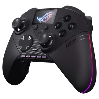 ASUS ROG Raikiri II Pro PC gaming kontroler - Triple-Mode (USB-C, 2,4 GHz RF, Bluetooth 5,0), OLED zaslon, 4 programabilna paddles, ESS-DAC, crni