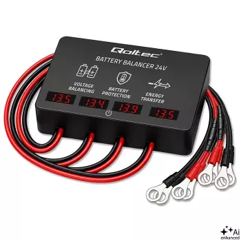 Qoltec balanser baterija 48V za 4 x 12V baterije | 10A | AGM GEL LiFePO4 | LED