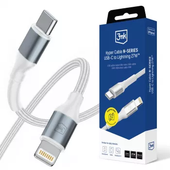 3mk Hyper Cable N-SERIES USB-C na Lightning 3m PD 3.0 9V/3A 27W bijeli