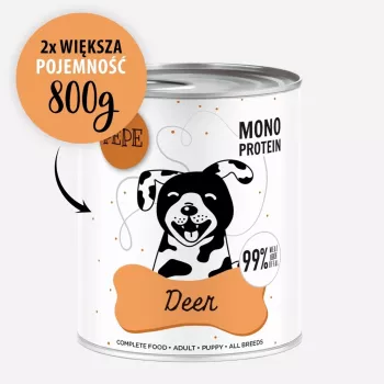 Paka Zwierzaka Pepe Jelen mokra hrana za pse s jelenom 800g