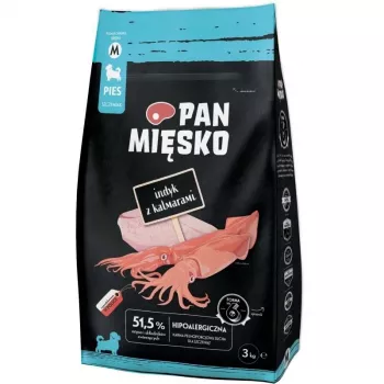 Pan Mięsko suha hrana za pse puretina s lignjama za štenad, srednje kroketе, 3 kg