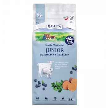 BALTICA Flavours of Regions Junior janjetina s teletinom – bezglutenska suha hrana za štenad, 3 kg