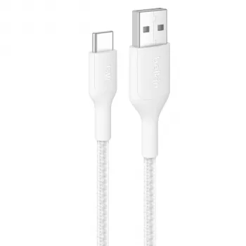 Belkin BOOSTCHARGE pleteni USB-C na USB-A kabel 2m bijeli