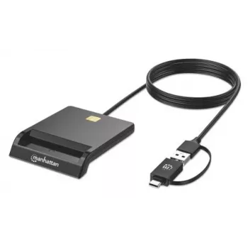Manhattan USB-C i USB-A combo čitač pametnih kartica, crni