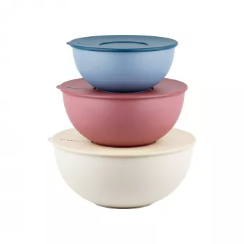 Guzzini EVERYWHERE BIO Set of 3 Bowls with Lids Assorted Colours