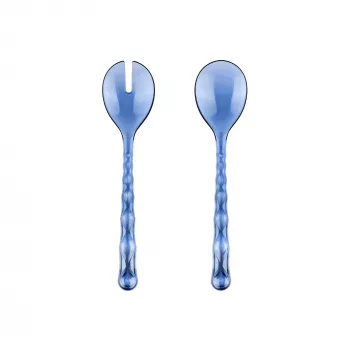 Guzzini Vanity Salad Servers Denim Blue Set of 2 (Serving Fork & Spoon)