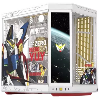 HYTE Y70 Touch Infinite Gundam Wing Edition Mid-Tower Case, Dual Tempered Glass, 4K Touchscreen, White