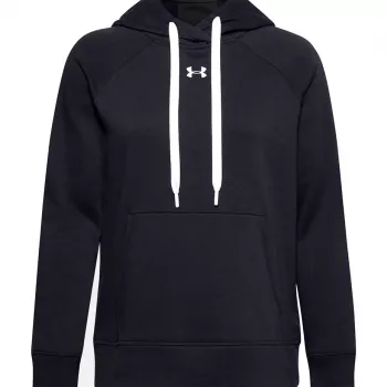 Under Armour ženska Rival Fleece HB majica s kapuljačom, crna, 1356317 001