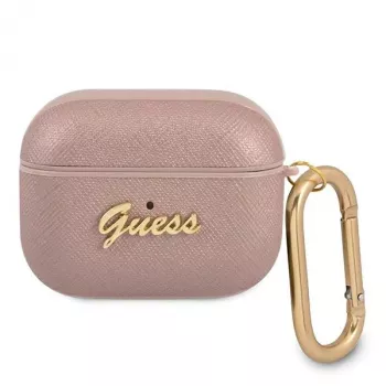 GUESS GUAPSASMP AirPods Pro futrola Saffiano Script Metal Collection pink