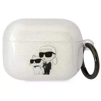 Karl Lagerfeld KLAPHNKCTGT AirPods Pro futrola prozirna glitter Karl i Choupette