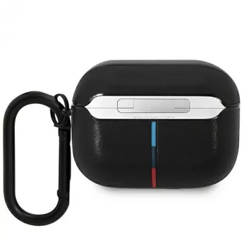 BMW kožna futrola za AirPods Pro s dizajnom zakrivljenih linija - crna