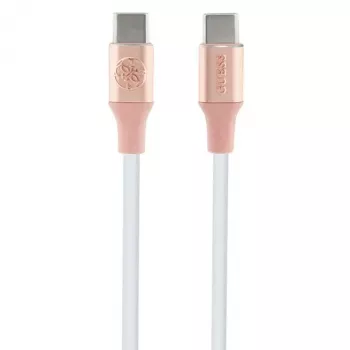 GUESS GUCCLALRGDP USB-C na USB-C kabel za brzo punjenje 1,5 m ružičasti s utisnutim logom