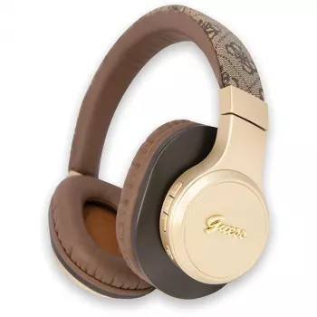 GUESS 4G Script Metal Logo bežične on-ear slušalice Bluetooth 5.3 smeđe