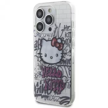 Hello Kitty HKHCP14LHDGPHT tvrda futrola IML Kitty On Bricks Graffiti za iPhone 14 Pro - bijela