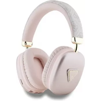 GUESS PU kožne 4G Triangle Logo Bluetooth stereo slušalice ružičaste