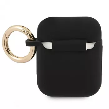 Guess GUA2SSSK futrola za AirPods 1/2 crna silikon Vintage Script
