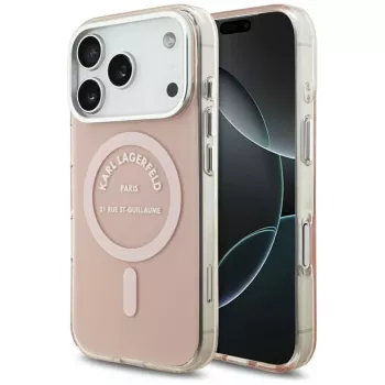Karl Lagerfeld IML Karl RSG Logo MagSafe futrola za iPhone 17 Pro, ružičasta