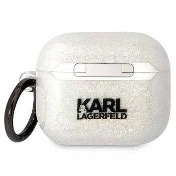 Karl Lagerfeld KLA3HNKCTGT futrola za AirPods 3 prozirna glitter Karl & Choupette