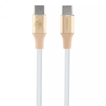 GUESS GUCCLALRGDD USB-C na USB-C kabel 1,5 m brzo punjenje svijetlozlatni utisnuti logo