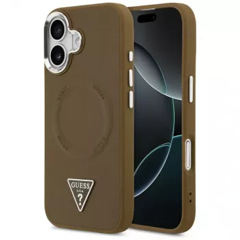 GUESS Triangle Logo MagSafe futrola za iPhone 17 - smeđa