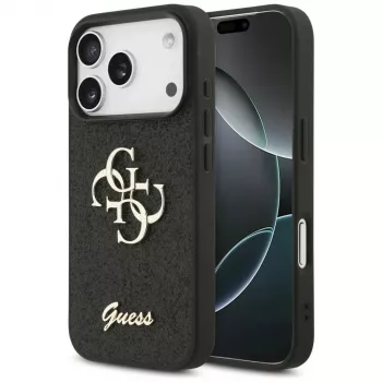 GUESS Fixed Glitter Big 4G futrola za iPhone 18 Pro / 17 Pro - crna