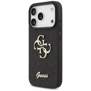 GUESS Fixed Glitter Big 4G futrola za iPhone 18 Pro / 17 Pro - crna