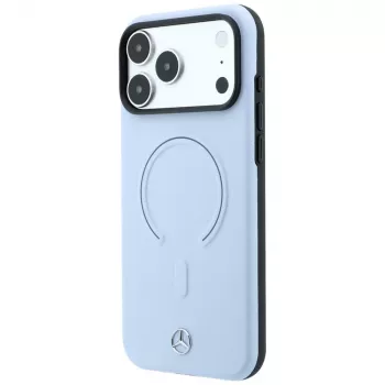 Mercedes kožna 3D MagSafe futrola za iPhone 18 Pro Max / 17 Pro Max - plava