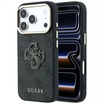GUESS 4G & Big Resin Logo futrola za iPhone 17 Pro / 18 Pro - crna