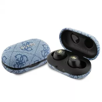 GUESS GUTWSP4EGB bežične Bluetooth slušalice s postoljem za punjenje, ENC, plavi metal