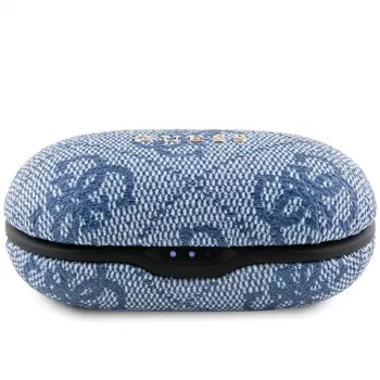 GUESS GUTWSP4EGB bežične Bluetooth slušalice s postoljem za punjenje, ENC, plavi metal