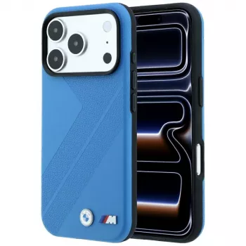 BMW M Tire Track Metal Logo MagSafe Case for iPhone 18 Pro / 17 Pro - Blue