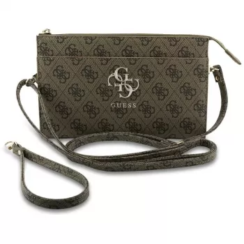 GUESS 4G Big Logo smeđa PU kožna crossbody torbica za telefon s pretincima za kartice