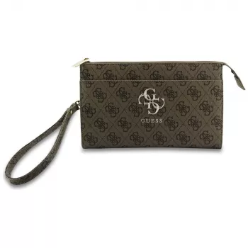 GUESS 4G Big Logo smeđa PU kožna crossbody torbica za telefon s pretincima za kartice