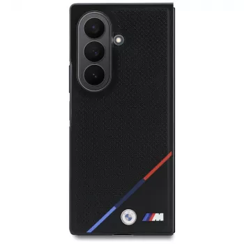 BMW M Leather Perforated Tricolor Stripe Metal Logos MagSafe Case for Samsung Galaxy Z Fold8 Ultra – Black