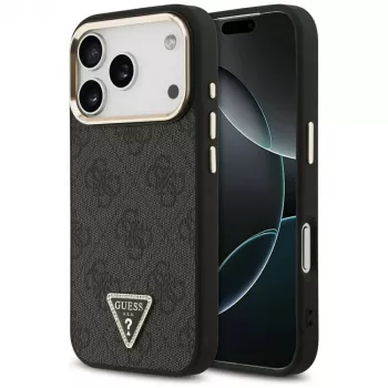 GUESS 4G Triangle Logo MagSafe futrola za iPhone 18 Pro / 17 Pro - crna i zlatna