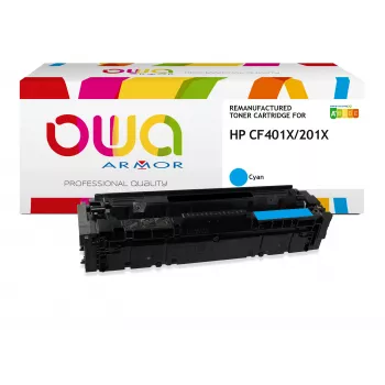 ARMOR OWA obnovljena cijan toner kartuša za HP CF401X (201X) – visoki doseg 2300 stranica