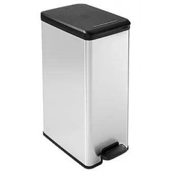 Curver Slim Bin 40L kvadratna plastična crna, srebrna