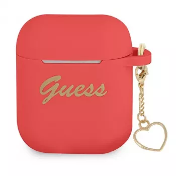 GUESS GUA2LSCHSR AirPods 1/2 maska crvena silikonska Charm Heart Collection