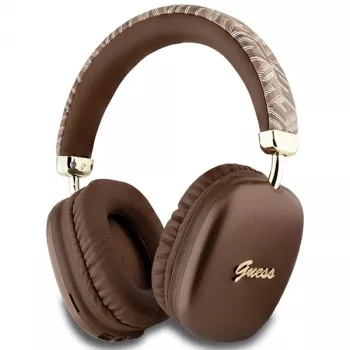 GUESS GUE003639 Gcube Metallic Script Logo on-ear Bluetooth slušalice smeđe