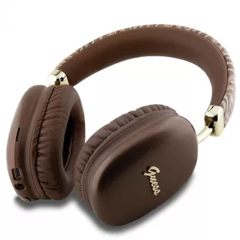 GUESS GUE003639 Gcube Metallic Script Logo on-ear Bluetooth slušalice smeđe