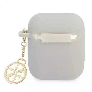 Guess GUA2LSC4EG AirPods 1/2 maska siva silikonska privjesak 4G kolekcija