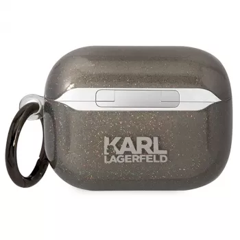 Karl Lagerfeld KLAPHNKCTGK AirPods Pro maska Glitter Karl & Choupette crna