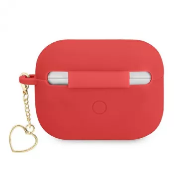 GUESS AirPods Pro maska crvena silikonska Charm Heart Collection