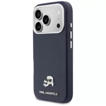 Karl Lagerfeld Karl & Choupette Head Pins Saffiano MagSafe maska za iPhone 17 Pro - plava